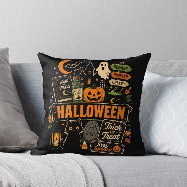 Item preview, Spooky Halloween Cat and Pumpkin Design designed and sold by rafaeltto.