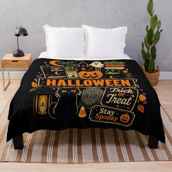 Item preview, Spooky Halloween Cat and Pumpkin Design designed and sold by rafaeltto.