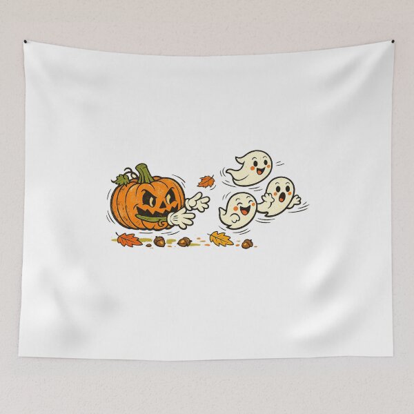 Item preview, Pumpkin Chasing Ghosts Vintage Halloween designed and sold by SOUFIANE1991.
