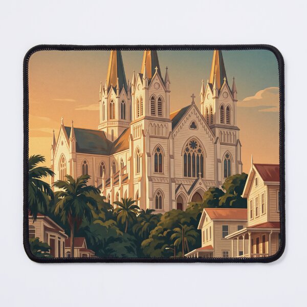Item preview, Georgetown Guyana Vintage Travel Poster – St. George’s Cathedral & Colonial Architecture Art designed and sold by Bomax121.