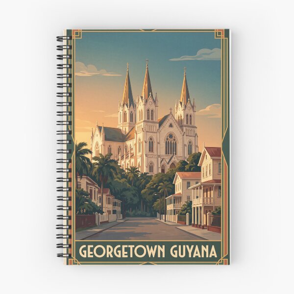 Item preview, Georgetown Guyana Vintage Travel Poster – St. George’s Cathedral & Colonial Architecture Art designed and sold by Bomax121.