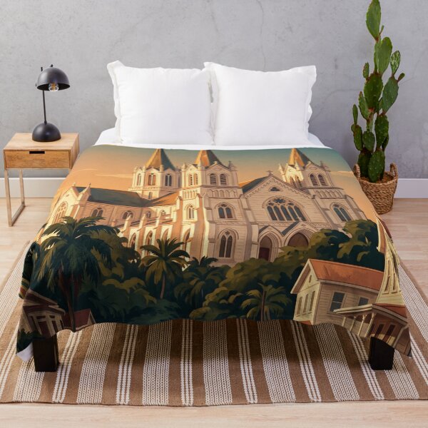Item preview, Georgetown Guyana Vintage Travel Poster – St. George’s Cathedral & Colonial Architecture Art designed and sold by Bomax121.