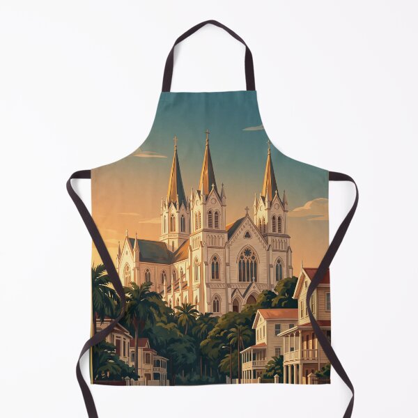 Item preview, Georgetown Guyana Vintage Travel Poster – St. George’s Cathedral & Colonial Architecture Art designed and sold by Bomax121.