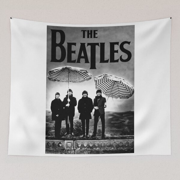 Item preview, Umberella The Beatles Vintage Black and White Poster designed and sold by telezahens.