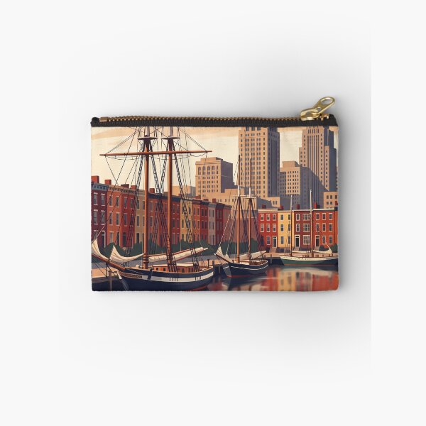 Item preview, Baltimore Maryland Vintage Travel Poster – Inner Harbor & Historic Ships Art designed and sold by Bomax121.