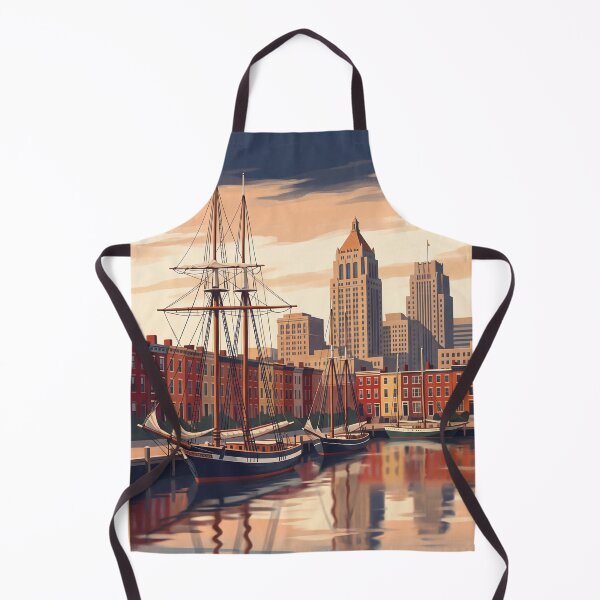 Item preview, Baltimore Maryland Vintage Travel Poster – Inner Harbor & Historic Ships Art designed and sold by Bomax121.