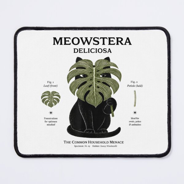Item preview, Meowstera Deliciosa Vintage Botanical Black Cat Monstera Plant Mom Funny Art designed and sold by NgumohaLanke.