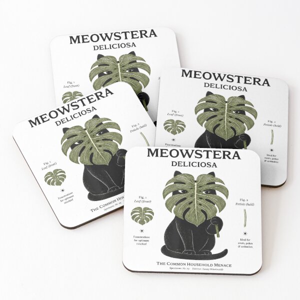 Item preview, Meowstera Deliciosa Vintage Botanical Black Cat Monstera Plant Mom Funny Art designed and sold by NgumohaLanke.