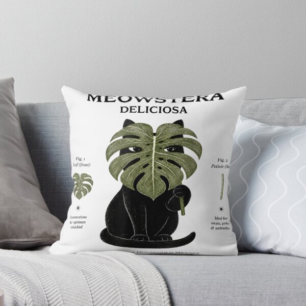 Artikelvorschau, Meowstera Deliciosa Vintage Botanisch Schwarze Katze Monstera Pflanzenmutter Lustige Kunst entworfen und verkauft von NgumohaLanke.