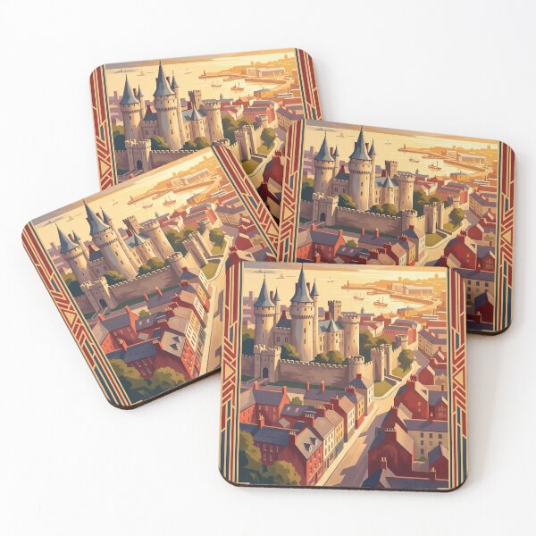 Artikelvorschau, Vintage-Reiseposter Cardiff, Wales – Cardiff Castle & Bay Art entworfen und verkauft von Bomax121.