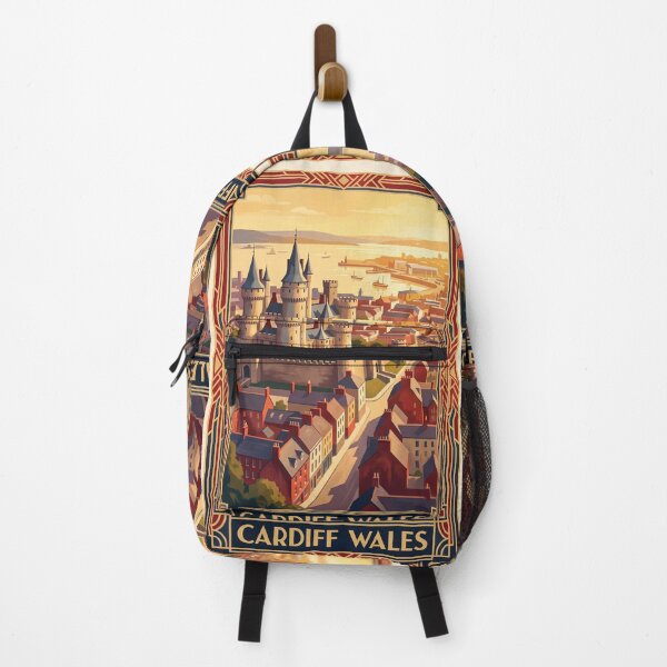 Item preview, Cardiff Wales Vintage Travel Poster – Cardiff Castle & Bay Art designed and sold by Bomax121.