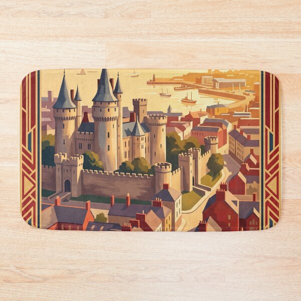 Item preview, Cardiff Wales Vintage Travel Poster – Cardiff Castle & Bay Art designed and sold by Bomax121.