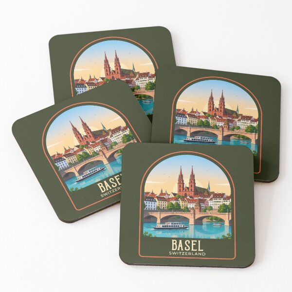 Item preview, Basel Vintage Travel Illustration designed and sold by HomeLivingCo.