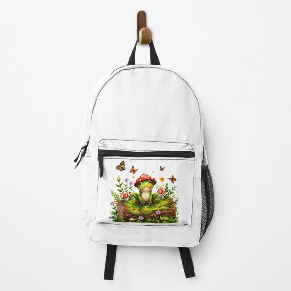Item preview, Cute Frog with Mushroom Hat | Cottagecore Forest Illustration designed and sold by Wonza22yara.