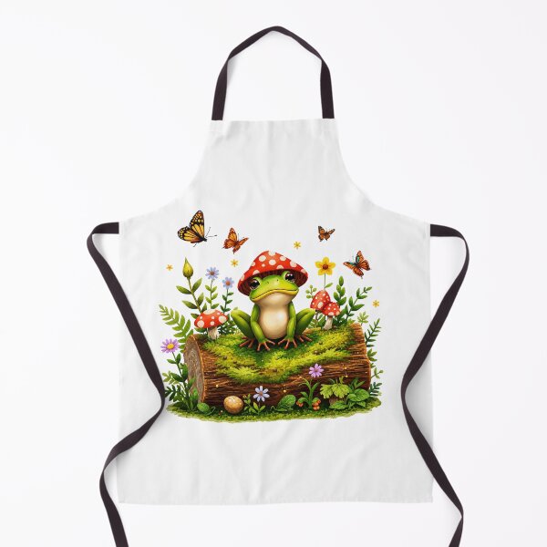 Item preview, Cute Frog with Mushroom Hat | Cottagecore Forest Illustration designed and sold by Wonza22yara.