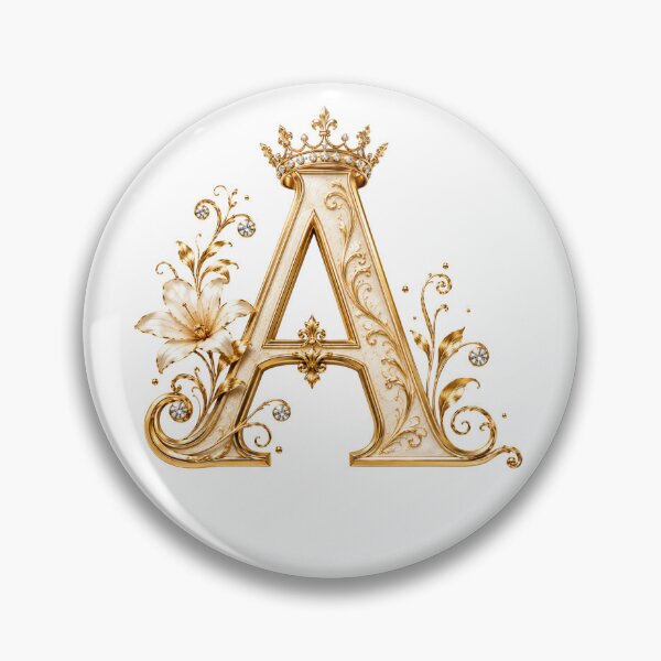 Item preview, Luxury Gold Letter A Monogram with Crown & Lily Flower – Elegant Floral Alphabet Clipart designed and sold by MoodLay.