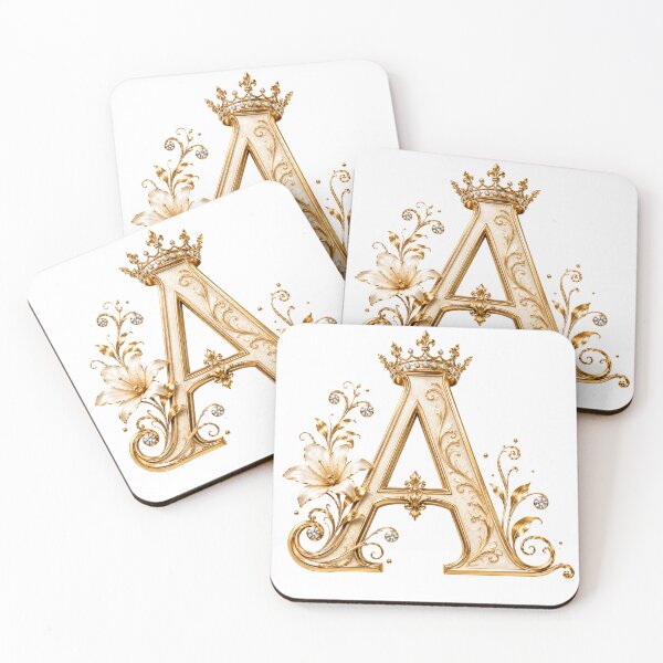 Item preview, Luxury Gold Letter A Monogram with Crown & Lily Flower – Elegant Floral Alphabet Clipart designed and sold by MoodLay.