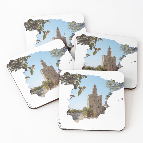 Item preview, Spain Map Torre del Oro Seville Landmark Silhouette designed and sold by Maroan93.