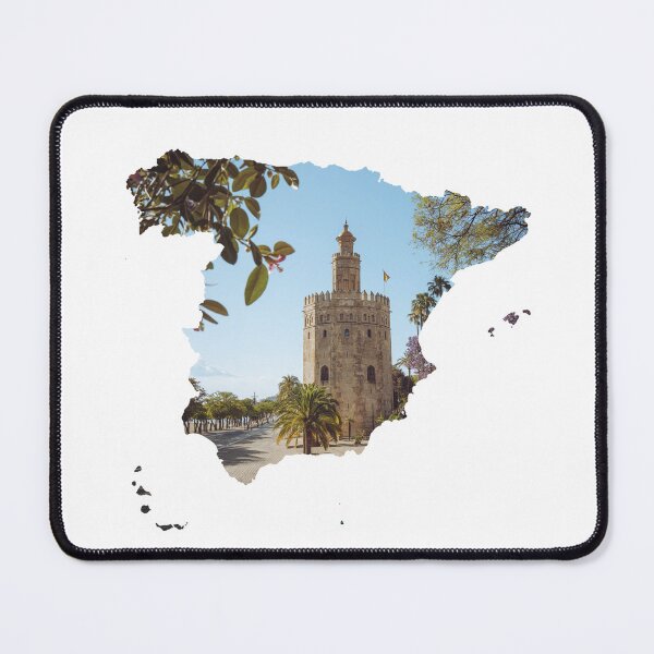 Item preview, Spain Map Torre del Oro Seville Landmark Silhouette designed and sold by Maroan93.