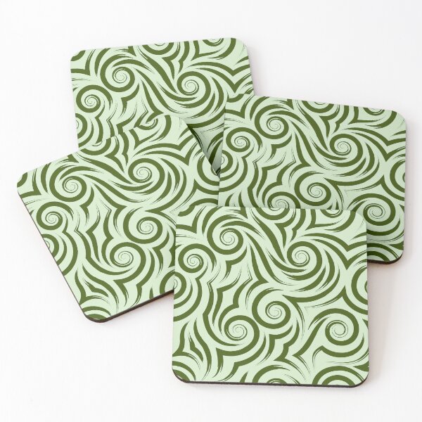 Item preview, ​Olive Green Tribal Swirl Seamless Pattern designed and sold by ​Jyoti Digital Artist.
