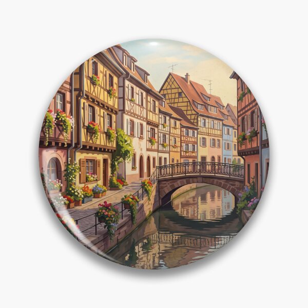 Item preview, Colmar France Vintage Travel Poster – Little Venice Canal & Alsace Village Art designed and sold by Bomax121.