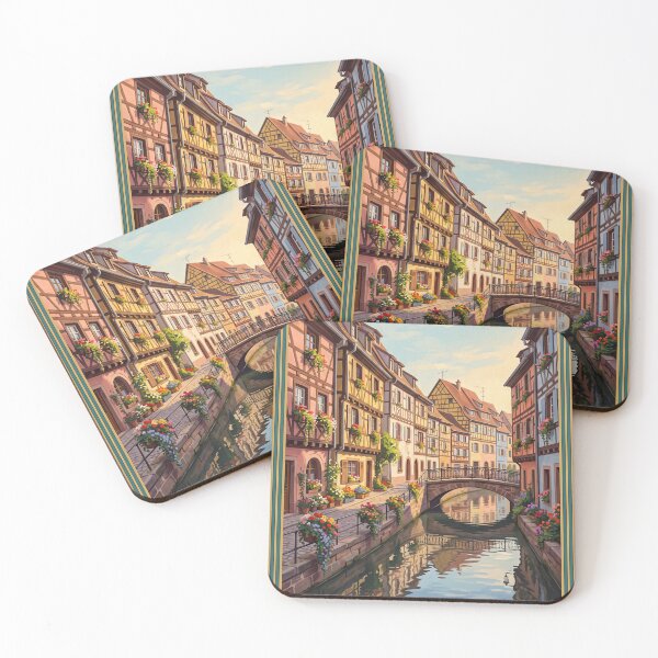 Item preview, Colmar France Vintage Travel Poster – Little Venice Canal & Alsace Village Art designed and sold by Bomax121.
