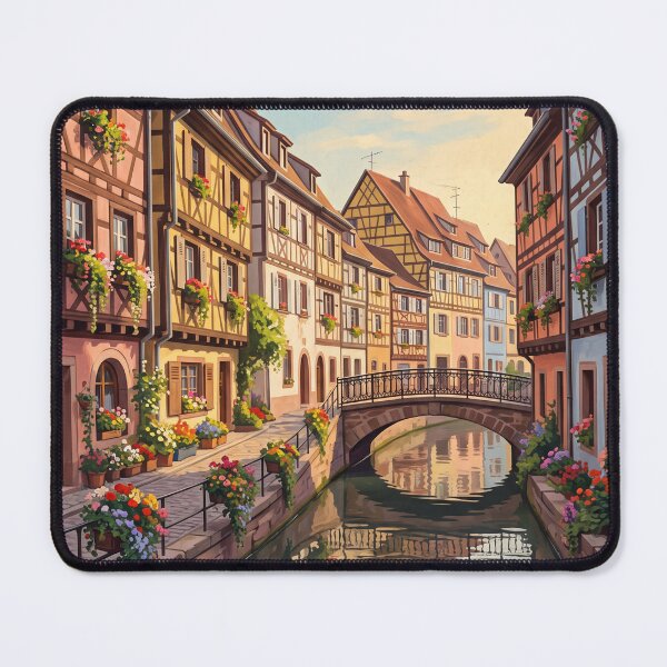 Item preview, Colmar France Vintage Travel Poster – Little Venice Canal & Alsace Village Art designed and sold by Bomax121.