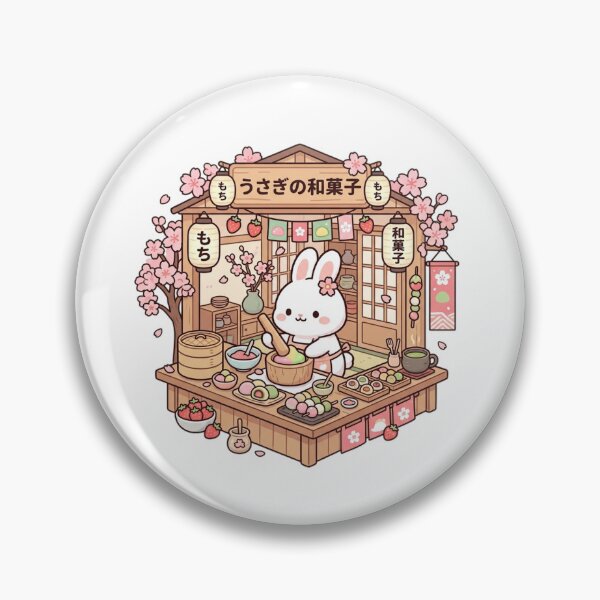 Item preview, Cute Kawaii Bunny Japanese Wagashi Mochi Shop designed and sold by ajamzbox.