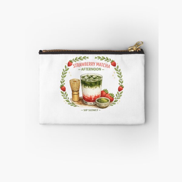 Item preview, Strawberry Matcha Afternoon Café Illustration designed and sold by Doodle Souq.