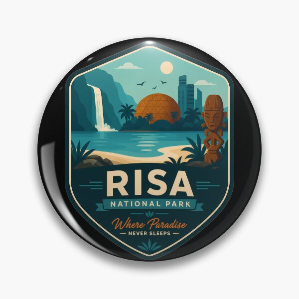 Item preview, Risa Paradise Retro Sci-Fi Travel Nature Landscape designed and sold by FrontierCosmic.