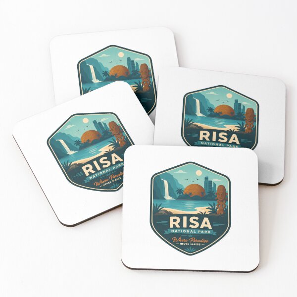 Item preview, Risa Paradise Retro Sci-Fi Travel Nature Landscape designed and sold by FrontierCosmic.
