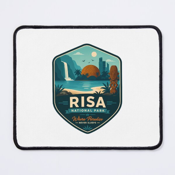 Item preview, Risa Paradise Retro Sci-Fi Travel Nature Landscape designed and sold by FrontierCosmic.