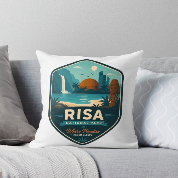 Item preview, Risa Paradise Retro Sci-Fi Travel Nature Landscape designed and sold by FrontierCosmic.