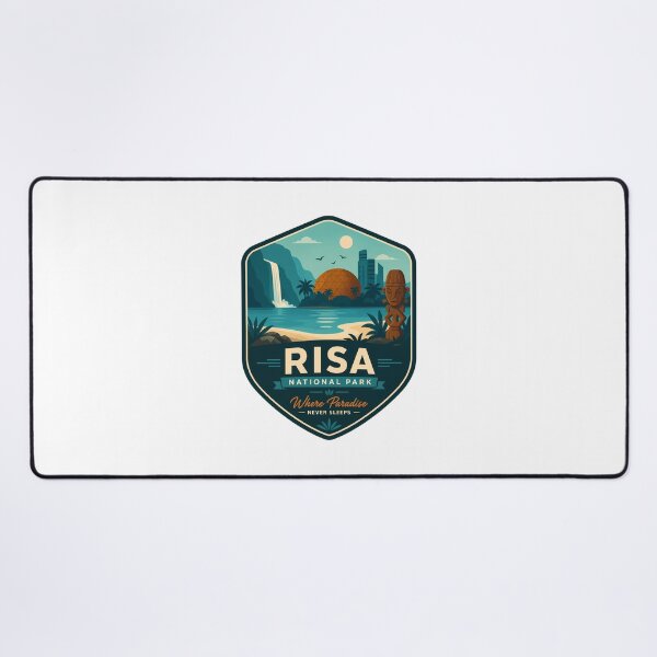 Item preview, Risa Paradise Retro Sci-Fi Travel Nature Landscape designed and sold by FrontierCosmic.