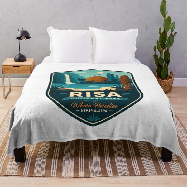 Item preview, Risa Paradise Retro Sci-Fi Travel Nature Landscape designed and sold by FrontierCosmic.