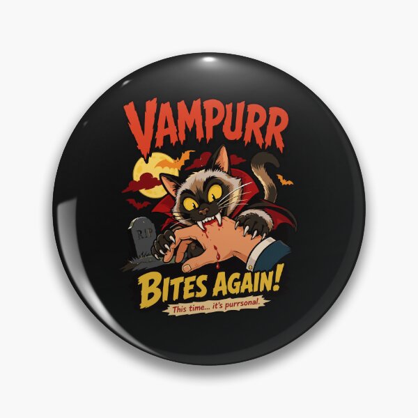 Item preview, Vampurr Bites Again! Funny Cat Halloween Vintage Horror Movie Styled designed and sold by alenaz.