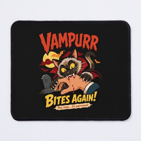 Item preview, Vampurr Bites Again! Funny Cat Halloween Vintage Horror Movie Styled designed and sold by alenaz.