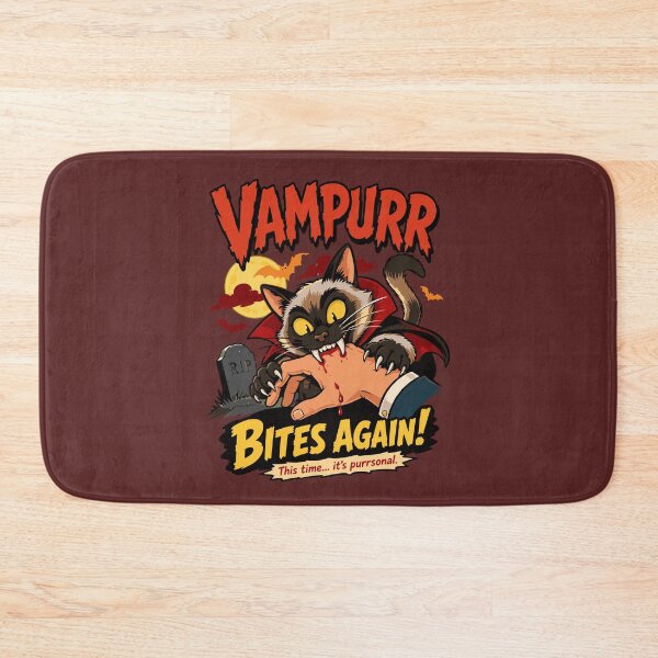 Item preview, Vampurr Bites Again! Funny Cat Halloween Vintage Horror Movie Styled designed and sold by alenaz.