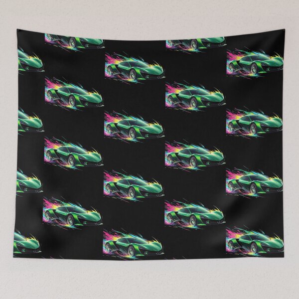Item preview, Neon Splatter Green Supercar - Organic Abstract Vector Art designed and sold by Nexus Space.
