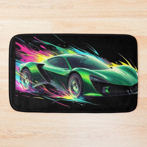 Item preview, Neon Splatter Green Supercar - Organic Abstract Vector Art designed and sold by Nexus Space.