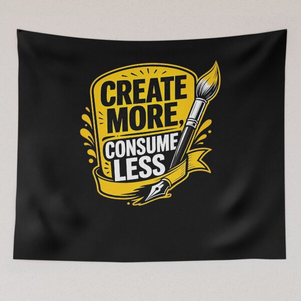 Item preview, Create more, consume less Design designed and sold by FreshPixelArt.