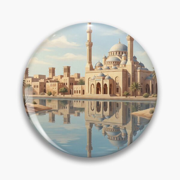 Item preview, Sharjah UAE Vintage Travel Poster – Grand Mosque & Desert Oasis Art designed and sold by Bomax121.