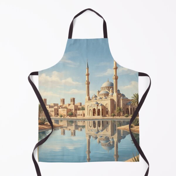 Item preview, Sharjah UAE Vintage Travel Poster – Grand Mosque & Desert Oasis Art designed and sold by Bomax121.