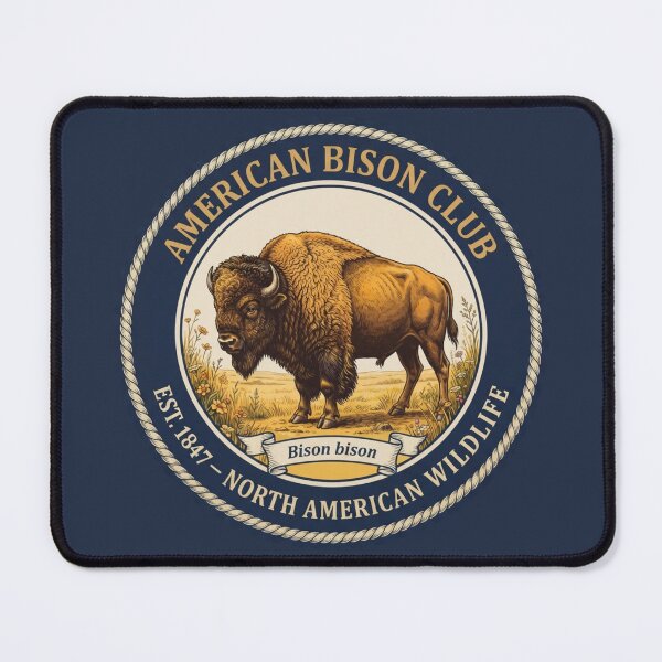 Item preview, American Bison Club Vintage Badge North American Wildlife designed and sold by CalmCapy Co.