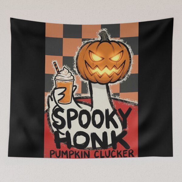 Item preview, Spooky Honk Pumpkin Goose Halloween Design Funny Pumpkin Clucker with Milkshake designed and sold by Syrupulse.