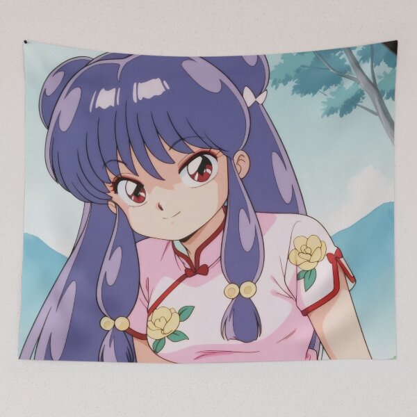 Item preview, Cute Blue-Haired Martial Arts Girl in Pink Cheongsam Anime Style Illustration designed and sold by Billy Morfo™.