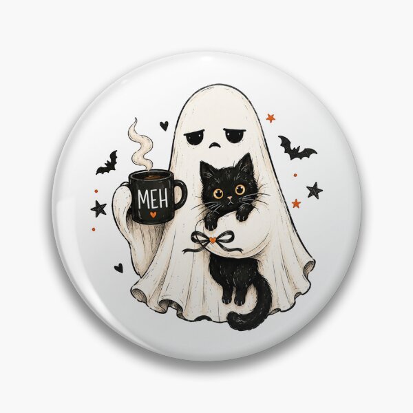 Item preview, Halloween sheet Ghost Black Cat Spooky Vibes gift designed and sold by Amzkao.