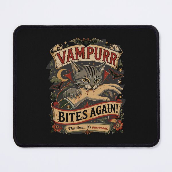 Item preview, Vampire Cat Vampurr Bites Again Horror Movie Art Halloween Dracula Cat Costume designed and sold by alenaz.