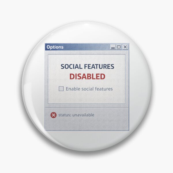 Item preview, Social Features Disabled – Retro Computer Settings Humor designed and sold by Mad Factory Designs.