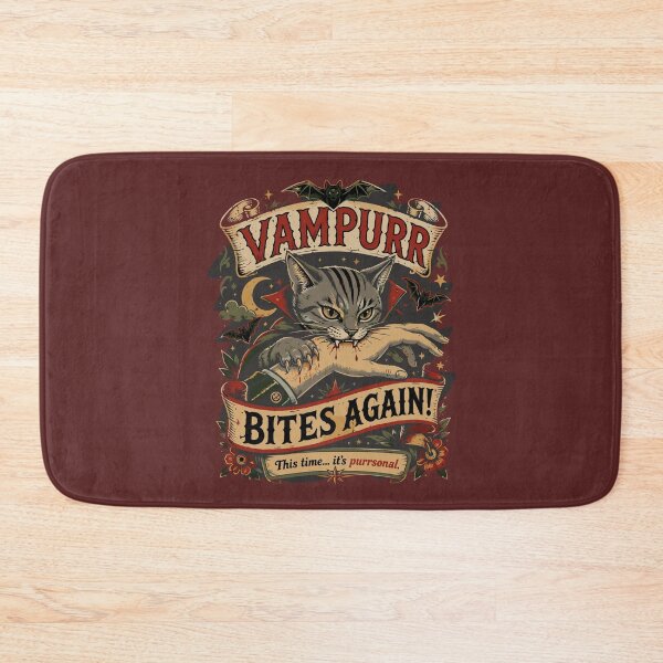 Item preview, Vampire Cat Vampurr Bites Again Horror Movie Art Halloween Dracula Cat Costume designed and sold by alenaz.